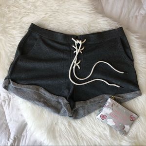 NWT Aerie American Eagle Heather Lace Up Shorts